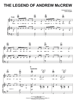 page one of The Legend Of Andrew McCrew (Piano, Vocal & Guitar Chords (Right-Hand Melody))