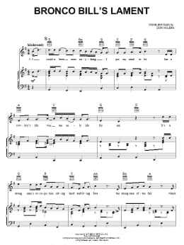 page one of Bronco Bill's Lament (Piano, Vocal & Guitar Chords (Right-Hand Melody))