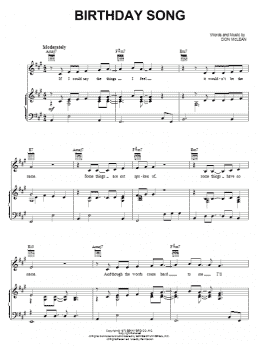 page one of Birthday Song (Piano, Vocal & Guitar Chords (Right-Hand Melody))