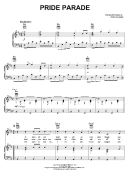 page one of Pride Parade (Piano, Vocal & Guitar Chords (Right-Hand Melody))