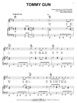 page one of Tommy Gun (Piano, Vocal & Guitar Chords (Right-Hand Melody))