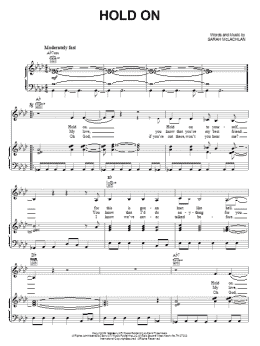 page one of Hold On (Piano, Vocal & Guitar Chords (Right-Hand Melody))