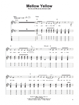 page one of Mellow Yellow (Guitar Tab (Single Guitar))