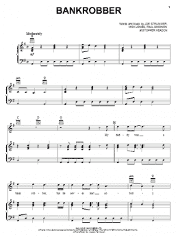 page one of Bankrobber (Piano, Vocal & Guitar Chords (Right-Hand Melody))