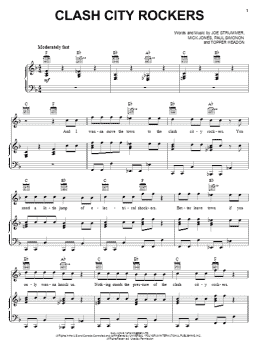 page one of Clash City Rockers (Piano, Vocal & Guitar Chords (Right-Hand Melody))