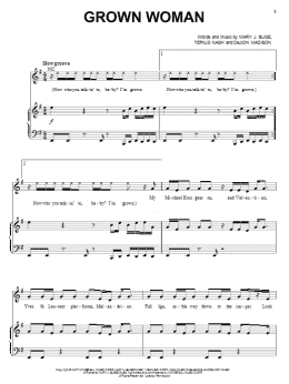 page one of Grown Woman (Piano, Vocal & Guitar Chords (Right-Hand Melody))
