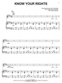 page one of Know Your Rights (Piano, Vocal & Guitar Chords (Right-Hand Melody))