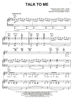 page one of Talk To Me (Piano, Vocal & Guitar Chords (Right-Hand Melody))