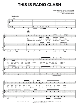 page one of This Is Radio Clash (Piano, Vocal & Guitar Chords (Right-Hand Melody))