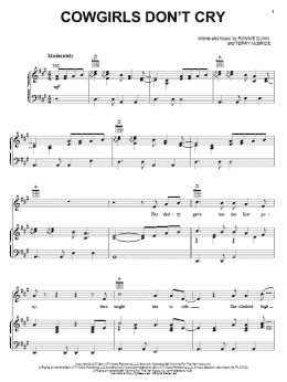 page one of Cowgirls Don't Cry (Piano, Vocal & Guitar Chords (Right-Hand Melody))