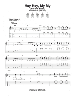 page one of Hey Hey, My My (Into The Black) (Easy Guitar Tab)