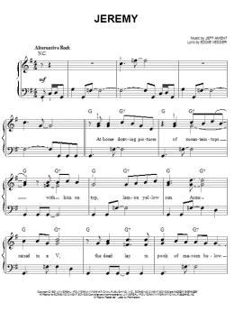 page one of Jeremy (Easy Piano)
