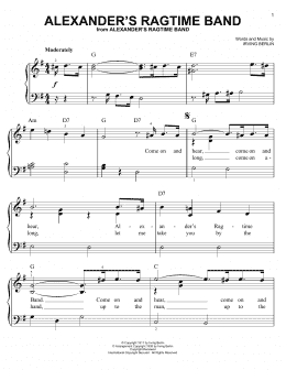 page one of Alexander's Ragtime Band (Easy Piano)