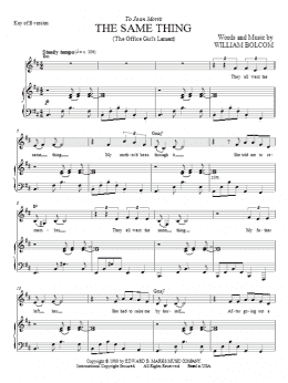 page one of The Same Thing (The Office Girl's Lament) (Piano & Vocal)