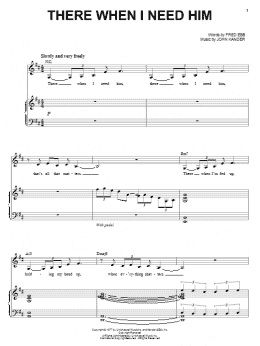page one of There When I Need Him (Piano & Vocal)