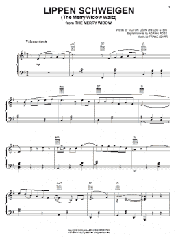 page one of The Merry Widow Waltz (Piano, Vocal & Guitar Chords (Right-Hand Melody))