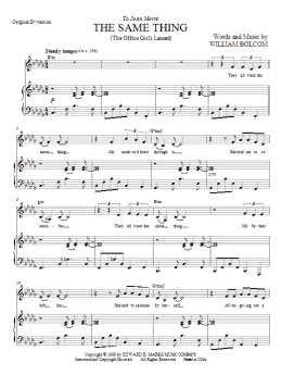 page one of The Same Thing (The Office Girl's Lament) (Piano & Vocal)