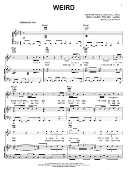 page one of Weird (Piano, Vocal & Guitar Chords (Right-Hand Melody))