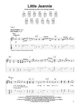 page one of Little Jeannie (Easy Guitar Tab)