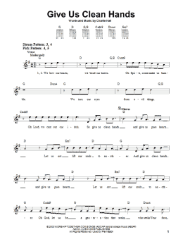 page one of Give Us Clean Hands (Easy Guitar)