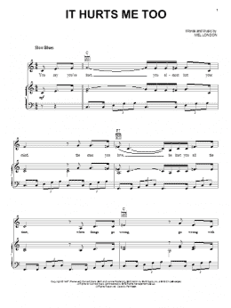 page one of It Hurts Me Too (Piano, Vocal & Guitar Chords (Right-Hand Melody))