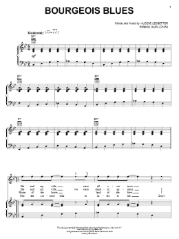 page one of Bourgeois Blues (Piano, Vocal & Guitar Chords (Right-Hand Melody))