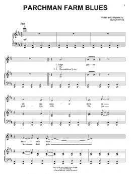 page one of Parchman Farm Blues (Piano, Vocal & Guitar Chords (Right-Hand Melody))