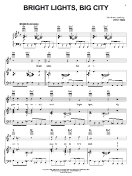 page one of Bright Lights, Big City (Piano, Vocal & Guitar Chords (Right-Hand Melody))