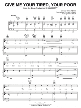 page one of Give Me Your Tired, Your Poor (Piano, Vocal & Guitar Chords (Right-Hand Melody))