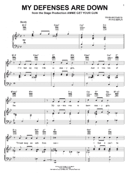 page one of My Defenses Are Down (Piano, Vocal & Guitar Chords (Right-Hand Melody))