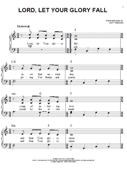 page one of Lord, Let Your Glory Fall (Easy Piano)