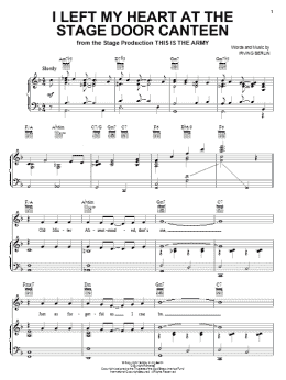page one of I Left My Heart At The Stage Door Canteen (Piano, Vocal & Guitar Chords (Right-Hand Melody))