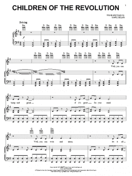 page one of Children Of The Revolution (from Moulin Rouge) (Piano, Vocal & Guitar Chords (Right-Hand Melody))