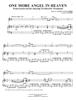 page one of One More Angel In Heaven (from Joseph And The Amazing Technicolor Dreamcoat) (Piano & Vocal)