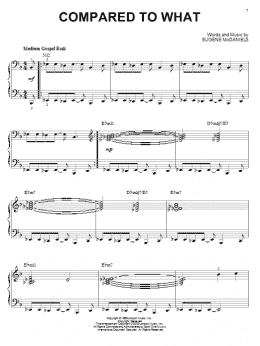 page one of Compared To What (arr. Brent Edstrom) (Piano Solo)