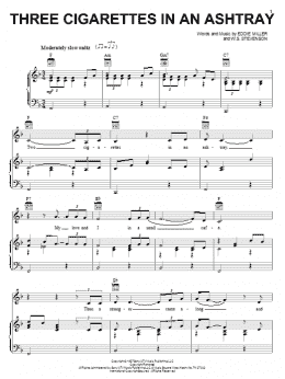 page one of Three Cigarettes In An Ashtray (Piano, Vocal & Guitar Chords (Right-Hand Melody))