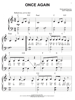 page one of Once Again (Big Note Piano)