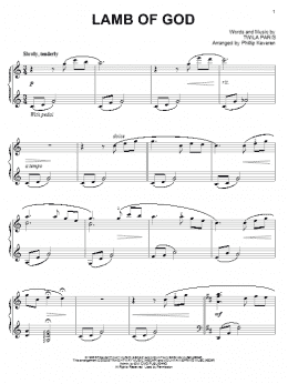 page one of Lamb Of God (arr. Phillip Keveren) (Piano Solo)