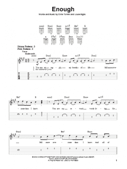 page one of Enough (Easy Guitar Tab)