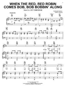 page one of When The Red, Red Robin Comes Bob, Bob Bobbin' Along (Piano, Vocal & Guitar Chords (Right-Hand Melody))