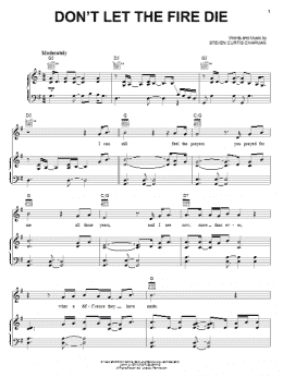 page one of Don't Let The Fire Die (Piano, Vocal & Guitar Chords (Right-Hand Melody))