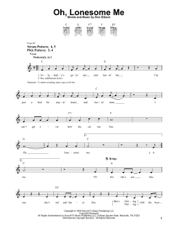 page one of Oh, Lonesome Me (Easy Guitar)