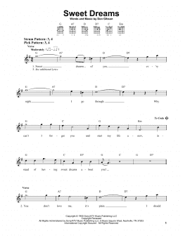 page one of Sweet Dreams (Easy Guitar)