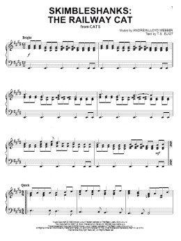 page one of Skimbleshanks: The Railway Cat (from Cats) (Piano Solo)