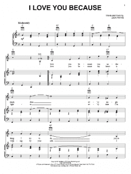page one of I Love You Because (Piano, Vocal & Guitar Chords (Right-Hand Melody))