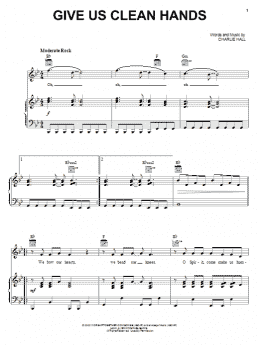 page one of Give Us Clean Hands (Piano, Vocal & Guitar Chords (Right-Hand Melody))