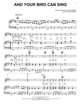 page one of And Your Bird Can Sing (Piano, Vocal & Guitar Chords (Right-Hand Melody))