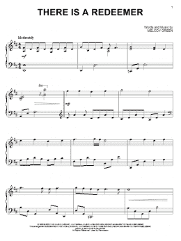 page one of There Is A Redeemer (Piano Solo)