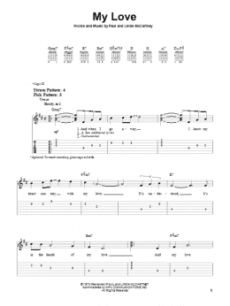 page one of My Love (Easy Guitar Tab)