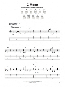 page one of C Moon (Easy Guitar Tab)